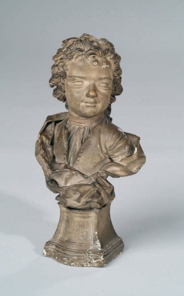 Buste d'enfant en plâtre