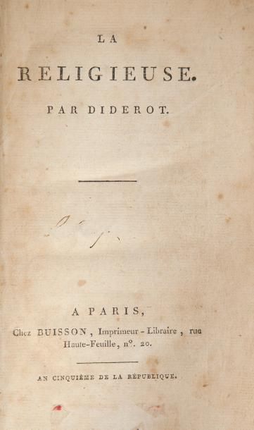 DIDEROT (Denis)
La religieuse. À Paris, chez...