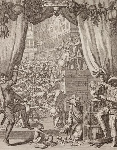 [Banqueroute de Law]
Het groote tafereel...