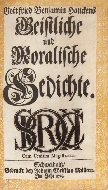 HANCKE (Gottfried Benjamin)
Geistliche und...