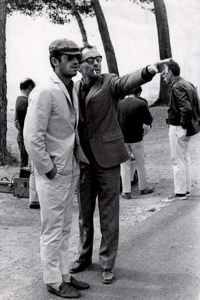 PIERROT LE FOU Jean-Paul Belmondo et Jean-Luc...