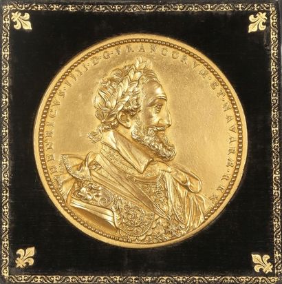 HENRI IV (1589-1610)Médaille uniface en bronze...