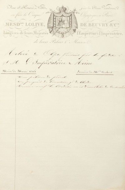 [Joséphine de BEAUHARNAIS]
Facture, à en-tête...
