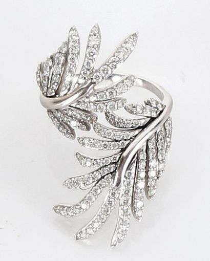 Bague Toi et Moi en or gris 18K (750/1000)...