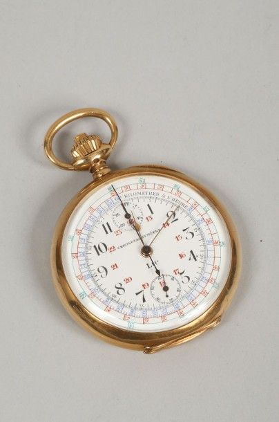 LIP
Montre-chronomètre de gousset en or jaune...