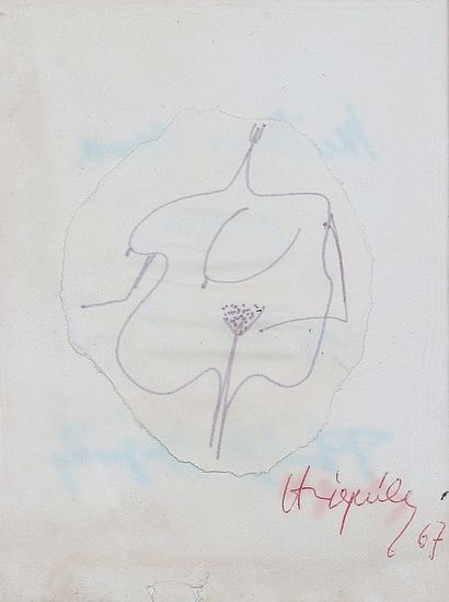 HIQUILY
Etude de sculpture, 1967 Encre sur...
