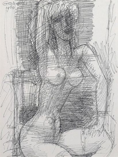 Marcel GROMAIRE
Nu, 1960 Encre de Chine signée...