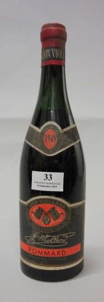 1 Bouteille POMMARD - L. VIOLLAND 1949 Etiquette...