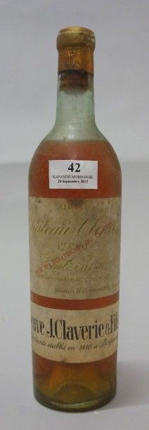 1 Bouteille CHÂTEAU CLIMENS - Barsac 1944...