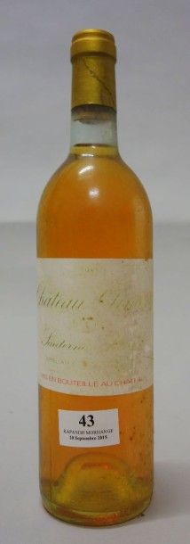 1 Bouteille CHÂTEAU CLIMENS - Barsac 1985...