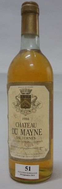 1 Bouteille CHÂTEAU du MAYNE - Sauternes...
