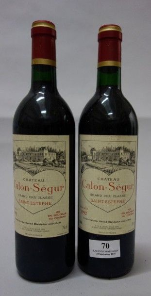 2 Bouteilles CHÂTEAU CALON SEGUR - St. Estèphe...