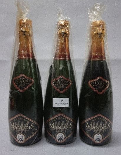 3 Bouteilles CHAMPAGNE 1er Cru - HENRI MANDOIS...