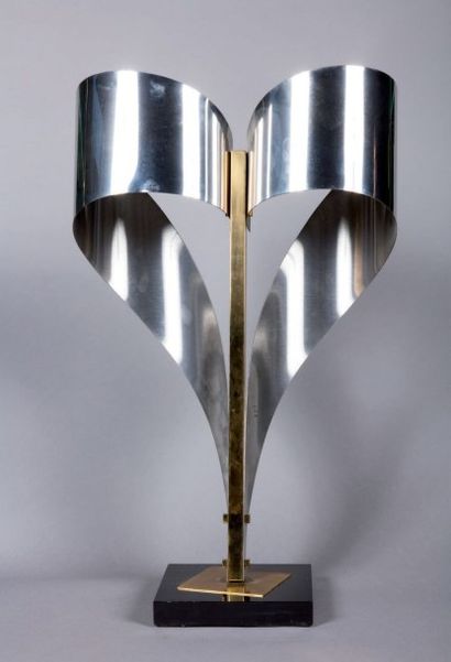 JACQUES CHARLES
Modèle RUBAN. Lampe à deux...