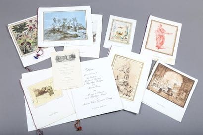 Ensemble de 10 menus: Palais de l'Elysée,...