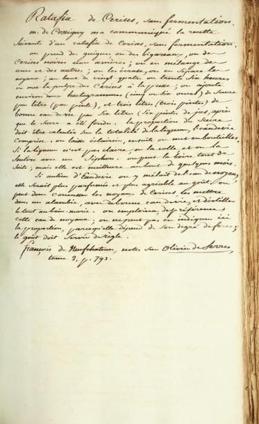[VIN] MANUSCRIT - Alcools et Spiritueux....