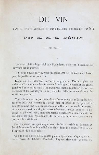 [VIN] BEGIN (M.-E.) Du vin dans les diverses...