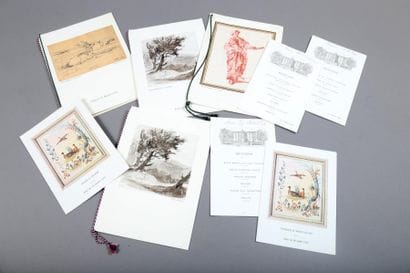 Ensemble de 10 menus: Palais de l'Elysée,...