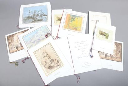 Ensemble de 10 menus: Palais de l'Elysée,...