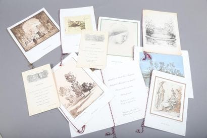 Ensemble de 10 menus: Palais de l'Elysée,...