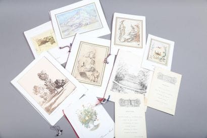 Ensemble de 10 menus: Palais de l'Elysée,...