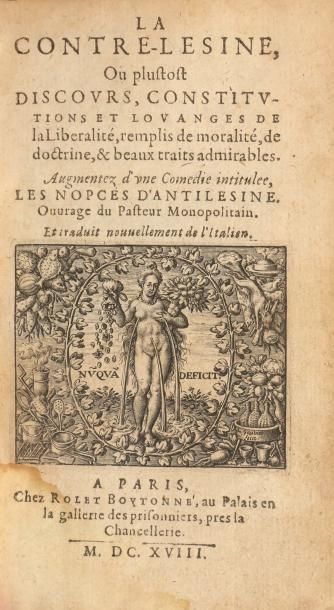[VIALARDI, Francesco Maria]
La Contre-lésine,...
