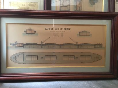 [Marine]. Suite de 3 gravures.

- Grue flottante....
