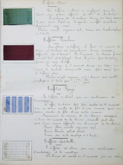 [Textile. Costume]. [Manuscrit]. Le tissage...
