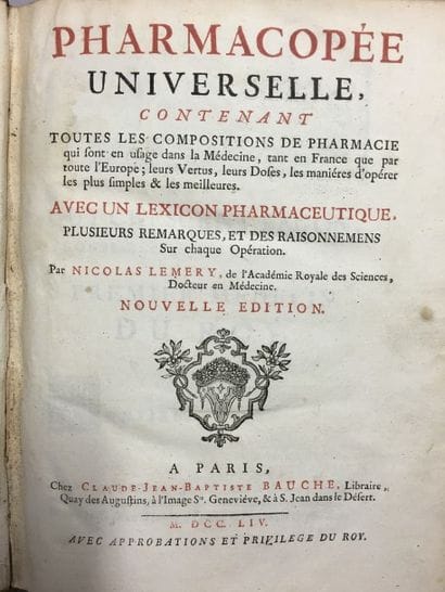 [Pharmacie] LEMERY (Nicolas). Pharmacopée...