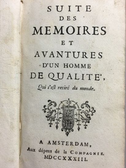 [PREVOST (Antoine François)] Suite des mémoires...