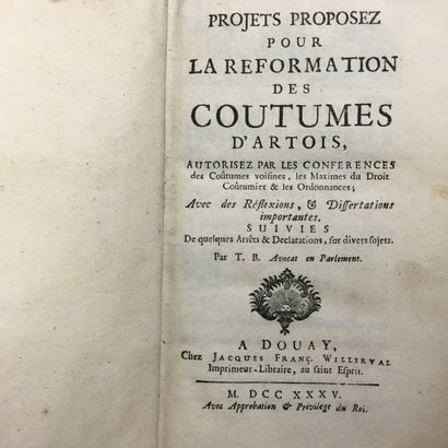 [Artois] [BRUNEL (T.)]. Projets proposez...
