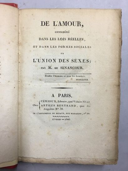 SENANCOUR (Etienne de). De l'amour, considéré...