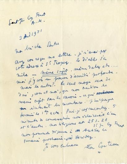 COCTEAU JEAN [MAISONS-LAFFITTE, 1889 - MILLY-LA-FORÊT,...