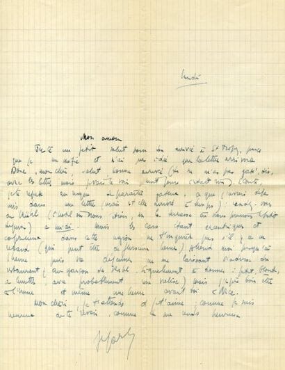 SARTRE JEAN-PAUL
Lettre autographe signée....
