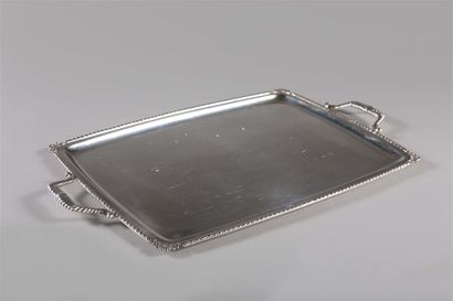 Plateau de service rectangulaire en argent...