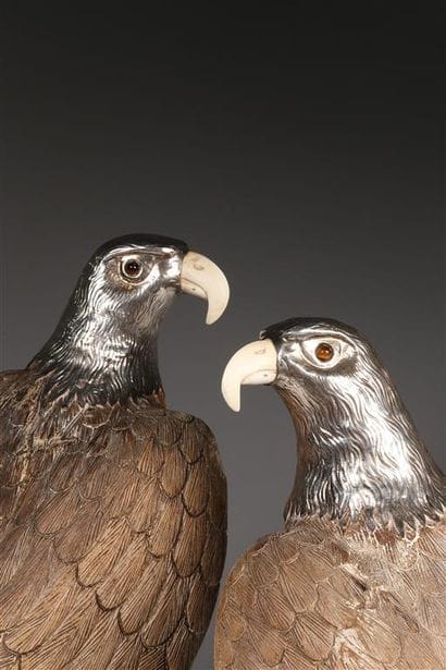 FERREIRA.
Exceptionnelle paire d'aigles en...