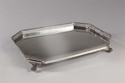 Important plateau de service en argent (833...