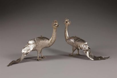 FERREIRA.
Deux phénix formant boîte en argent...