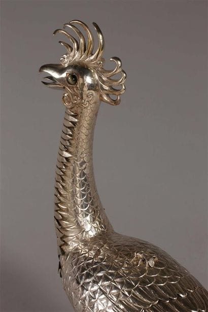 FERREIRA.
Deux phénix formant boîte en argent...