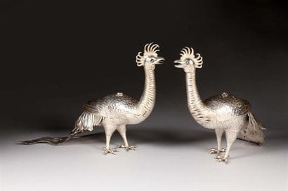 FERREIRA.
Deux phénix formant boîte en argent...
