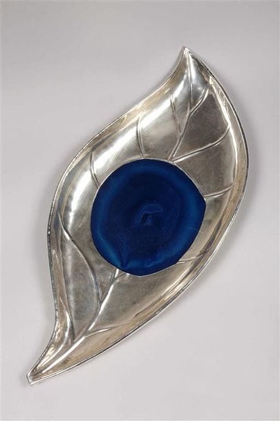Coupe feuille en argent (835 millièmes) sertie...