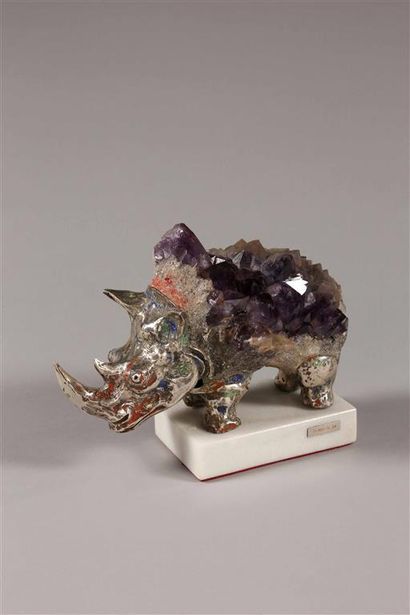 Aurelio TENO (1927-2013).
Rhinocéros en bronze...