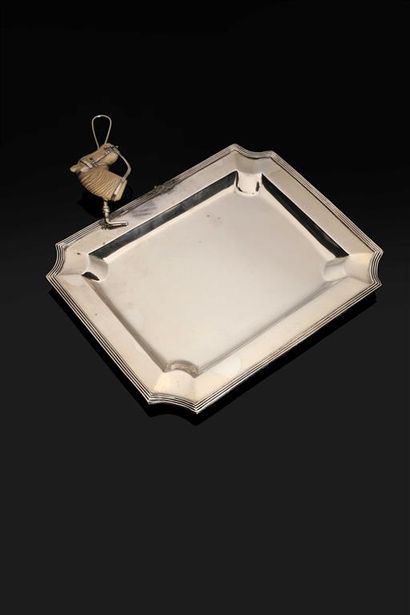 FERREIRA.
Paire de petits plats rectangulaires,...