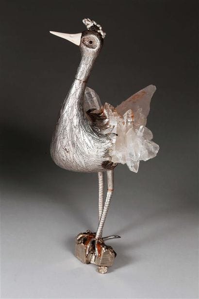 FERREIRA.
Autruche en argent (835 millièmes),...