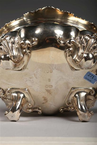 Paire de sucriers couverts ovales en argent...