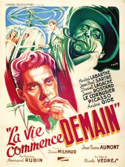 LA VIE COMMENCE DEMAIN. Nicole Vedrès. 1949....