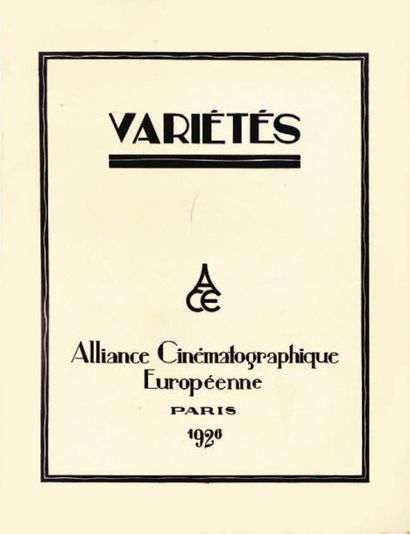 VARIETES / VARIETE. Ewald André Dupont. 1926....