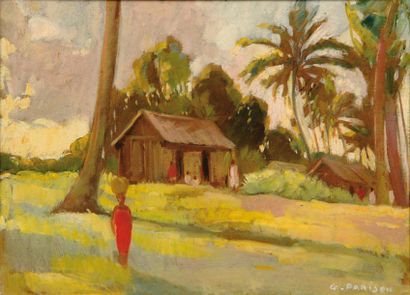 GASTON PARISON (1889-1959)
Village. Carton...