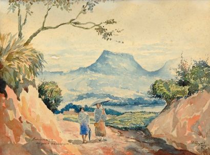 P. ROYAL
Deux femmes dans un paysage montagneux,...