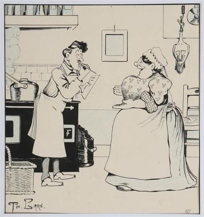FACÉTIE CULINAIRE. 
BARN Théophile.
Dessin...